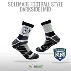Solemade Football Style Socks, "Darkside" , Mid Cut
