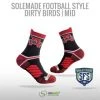 Solemade Football Style Socks, "Dirty Birds" , Mid Cut -Easton Speichern football style socks dirty birds mid cut