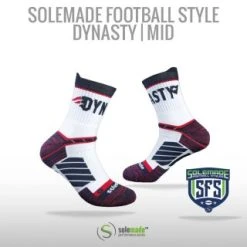 Solemade Football Style Socks, "Dynasty" , Mid Cut