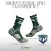 Solemade Football Style Socks, "Gang Green" , Mid Cut -Easton Speichern football style socks gang green mid cut