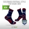 Solemade Football Style Socks, "I´M TEXAN" , Mid Cut -Easton Speichern football style socks im texan mid cut