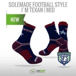 Solemade Football Style Socks, "I´M TEXAN" , Mid Cut