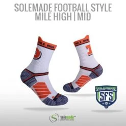 Solemade Football Style Socks, "Mile High" , Mid Cut