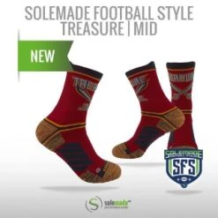 Solemade Football Style Socks, "Treasure" , Mid Cut