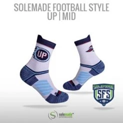 Solemade Football Style Socks, "Up" , Mid Cut