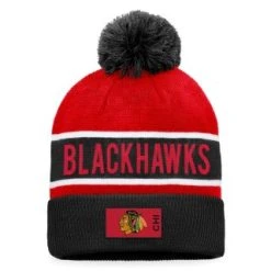 NHL Authentic Pro Game & Train Cuffed Pom Knit - Chicago Blackhawks