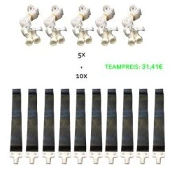 PT Hockey POP-FLAG Set - 5 Gürtel Weiß Mit 10 Flags - Schwarz