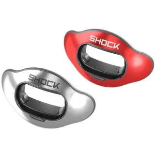 SHOCKDOCTOR Shock Doctor 2 Pack Shields - Color SLV Chrome/Red ( Shields Only !! ) 3 SHOCKDOCTOR Shock Doctor 2 Pack Shields - Color SLV Chrome/Red ( Shields Only !! )